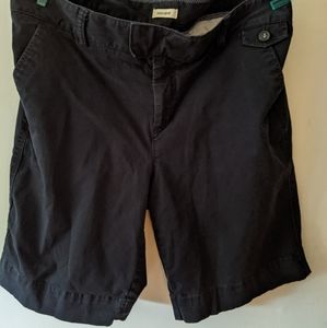 Navy Docker Bermuda shorts, women sz 14, 90% cotton, 3 % elastane